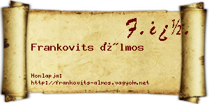 Frankovits Álmos névjegykártya